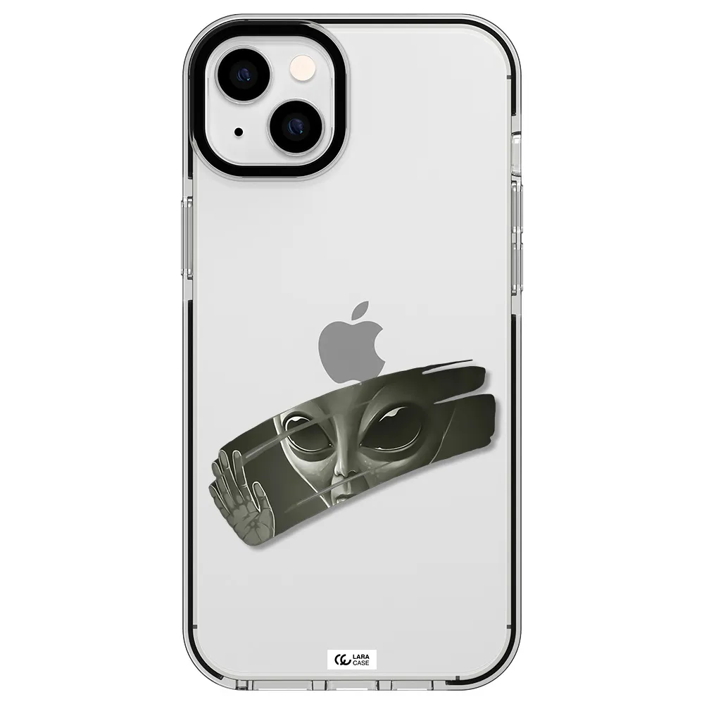 Alien Apple iPhone 14 plus impact black border Case