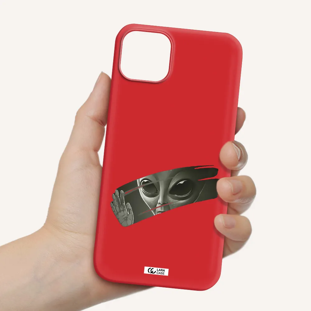 Alien Apple iPhone 14 plus Silicone Imperial Red Case