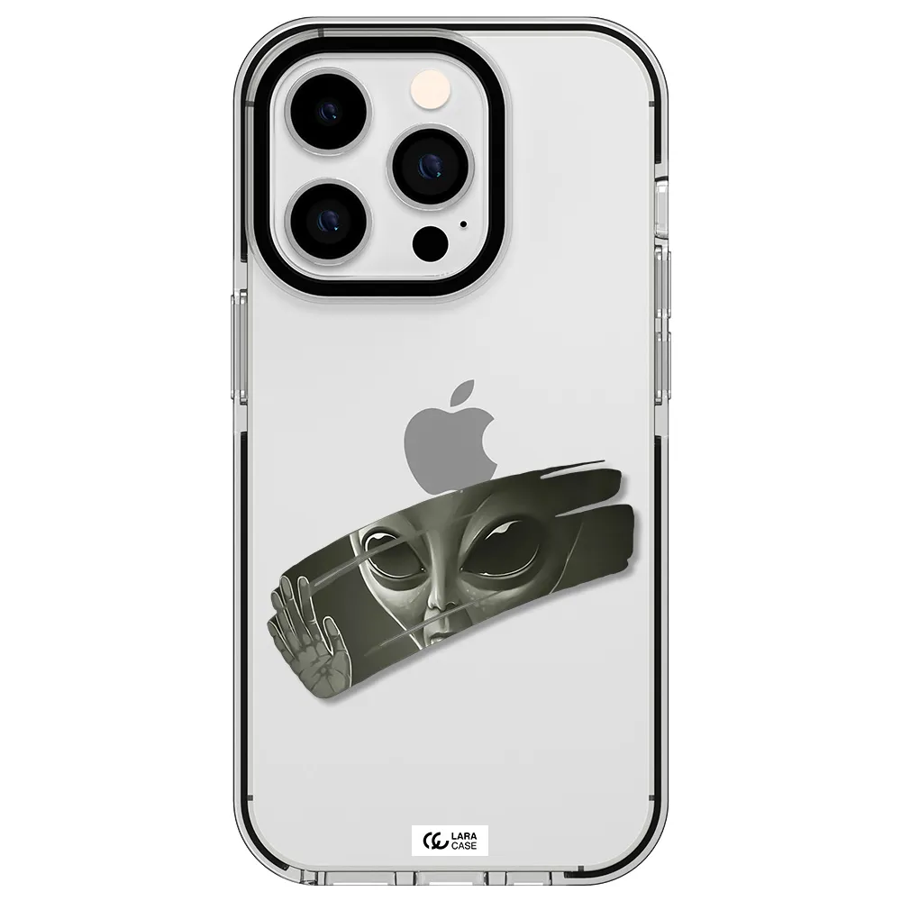 Alien Apple iPhone 14 pro impact black border Case