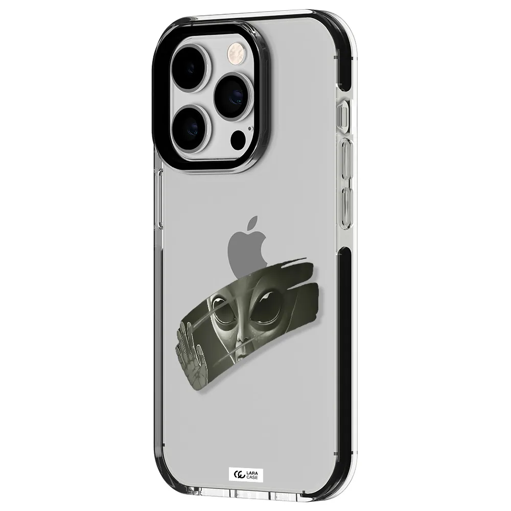 Alien Apple iPhone 14 pro impact black border Case