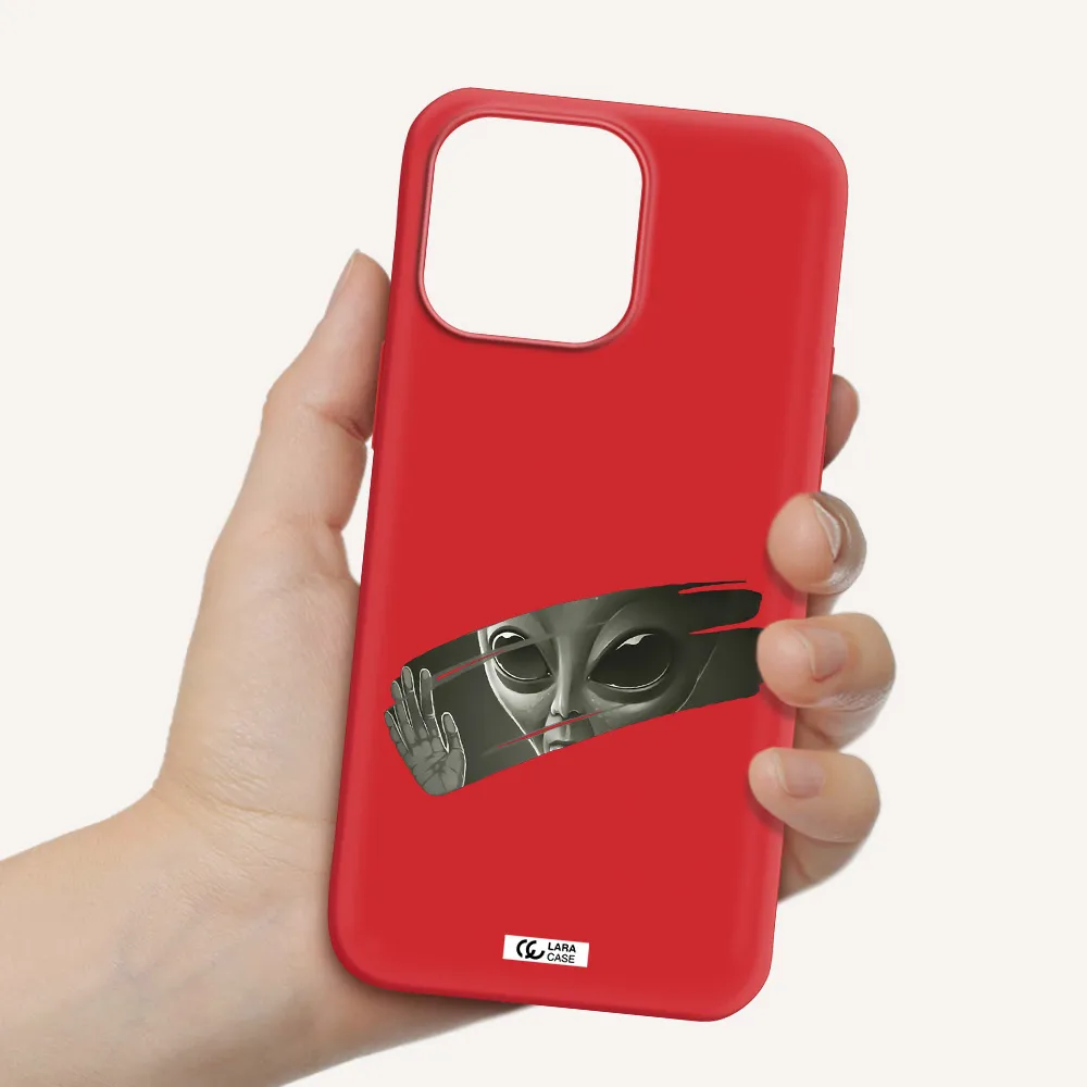 Alien Apple iPhone 14 pro max Silicone Imperial Red Case