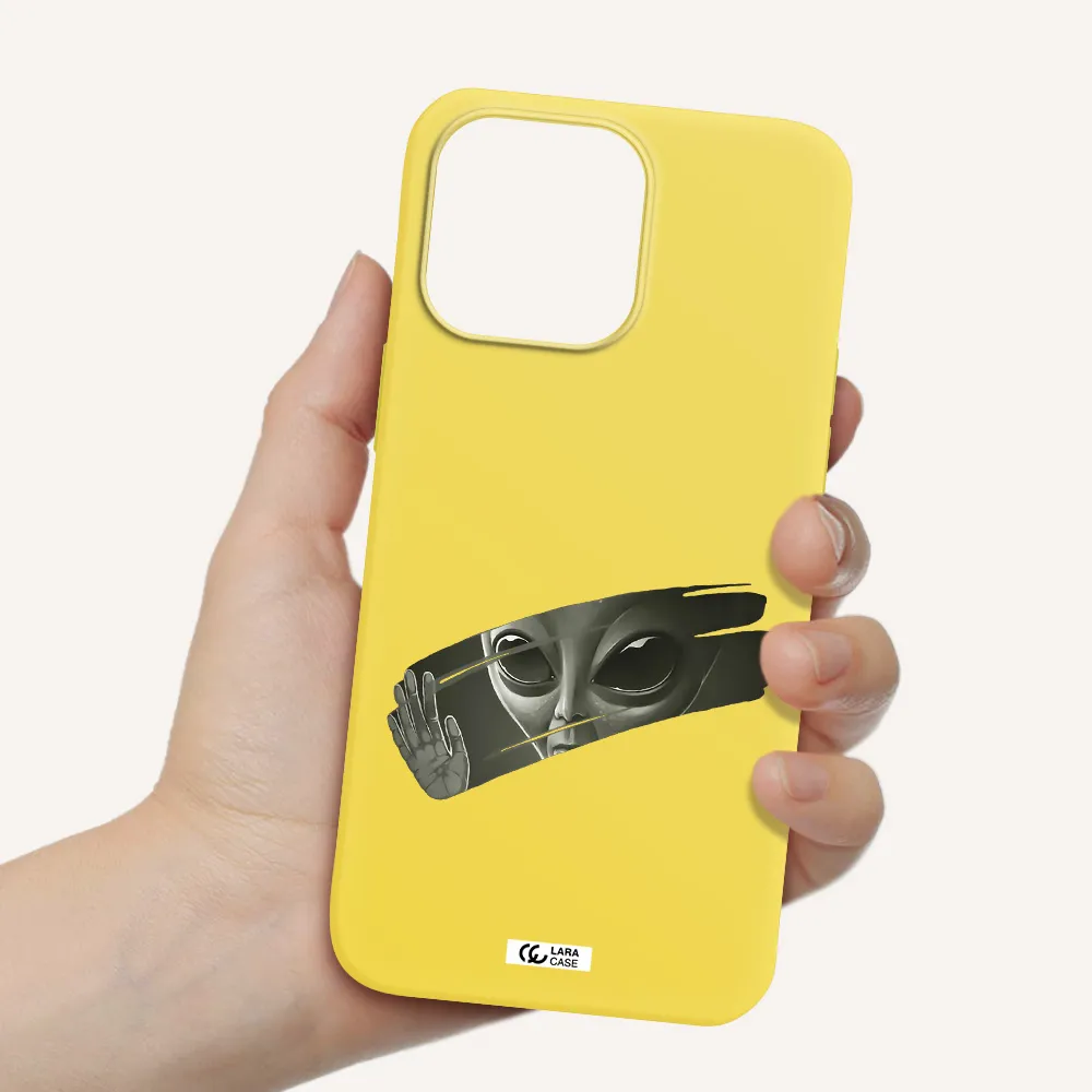 Alien Apple iPhone 14 pro Silicone canary yellow Case