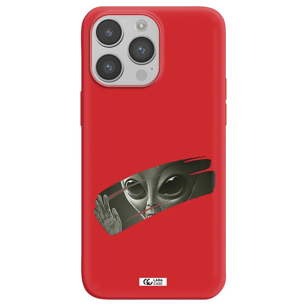Alien Apple iPhone 14 pro Silicone Imperial Red Case