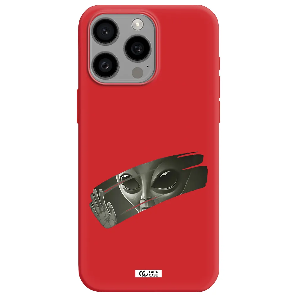 Alien Apple Iphone 15 Pro Max Silicone Imperial Red Case