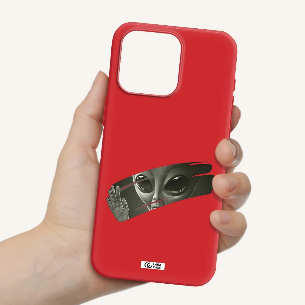 Alien Apple Iphone 15 Pro Max Silicone Imperial Red Case