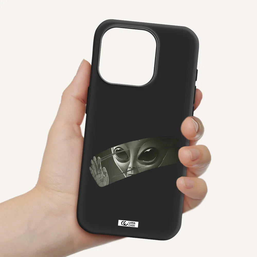 Alien Apple Iphone 15 Pro Silicone Black Case