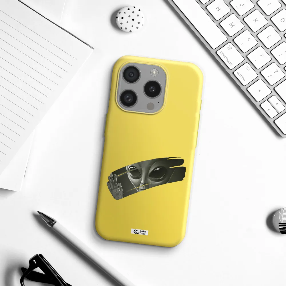 Alien Apple Iphone 15 Pro Silicone Canary Yellow Case