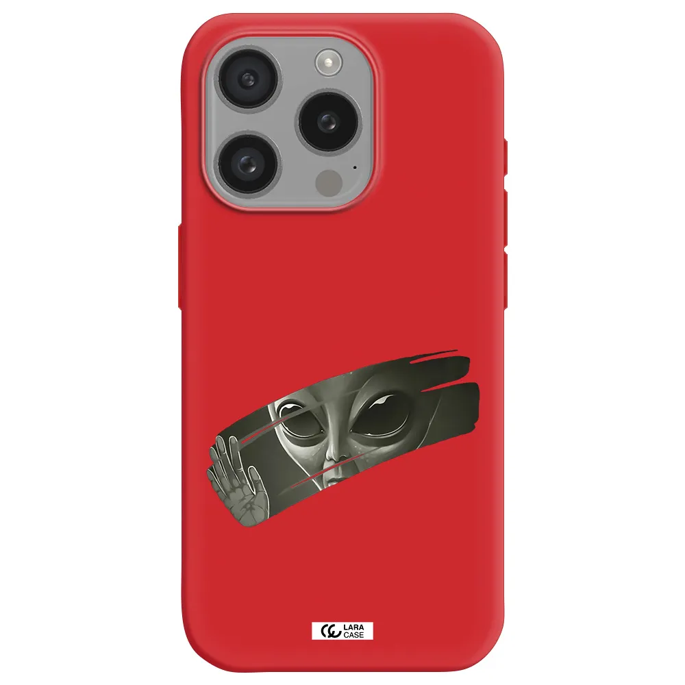 Alien Apple Iphone 15 Pro Silicone Imperial Red Case