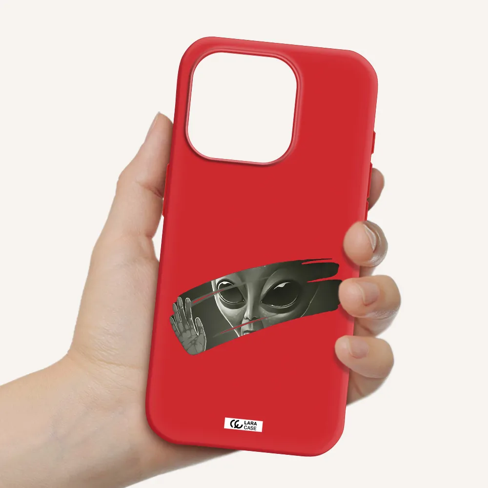 Alien Apple Iphone 15 Pro Silicone Imperial Red Case