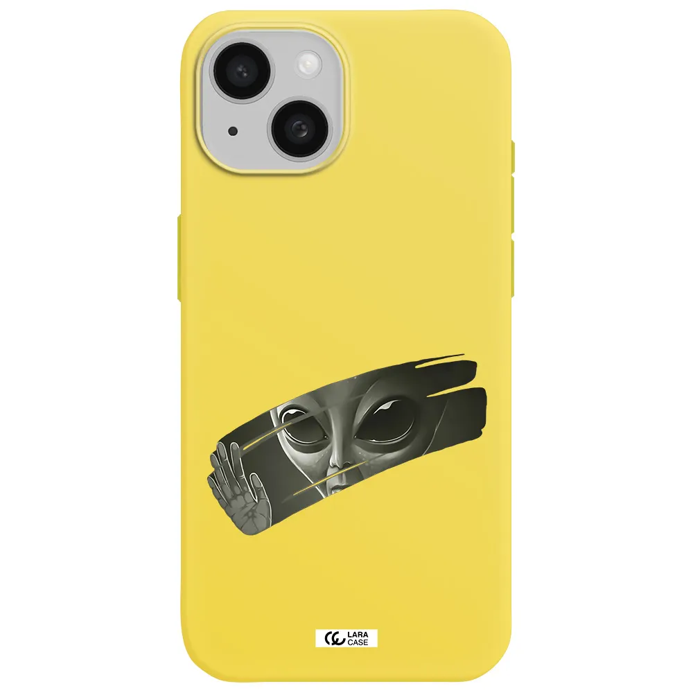 Alien Apple iPhone 15 Silicone canary yellow Case