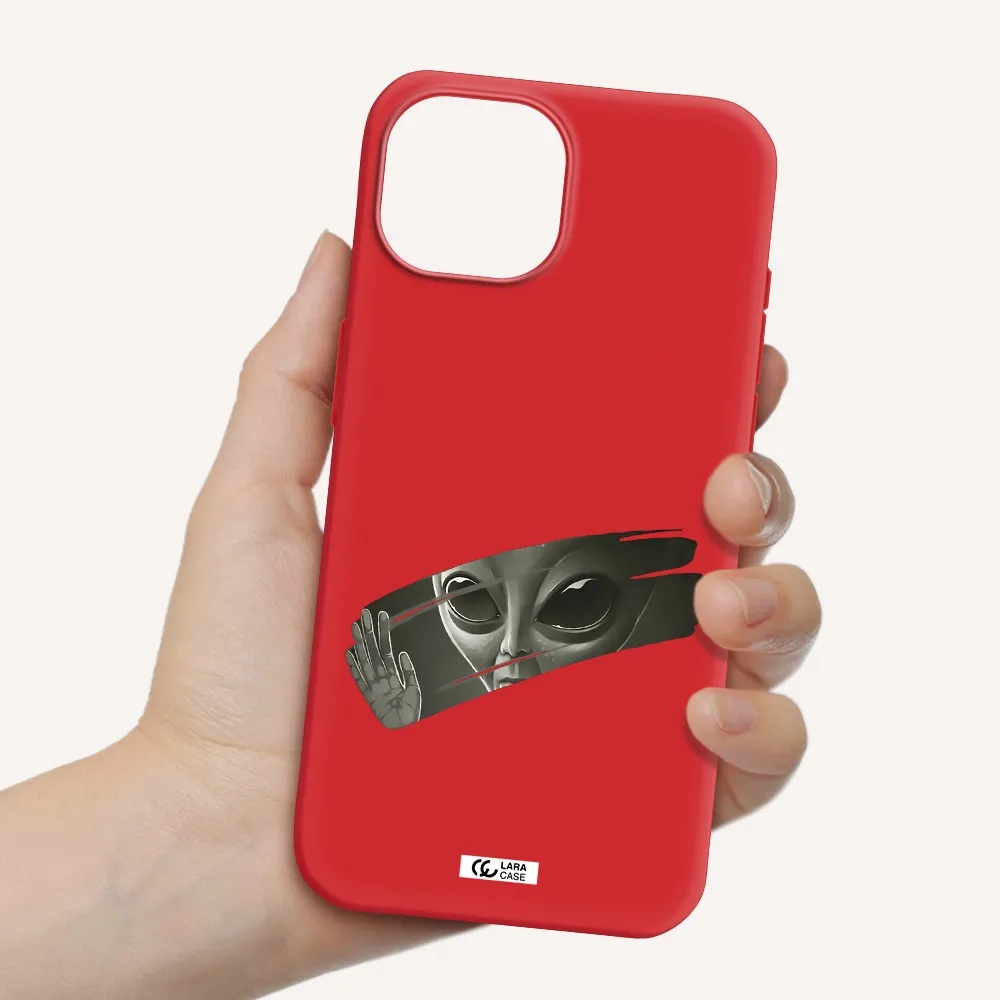 Alien Apple Iphone 15 Silicone Imperial Red Case