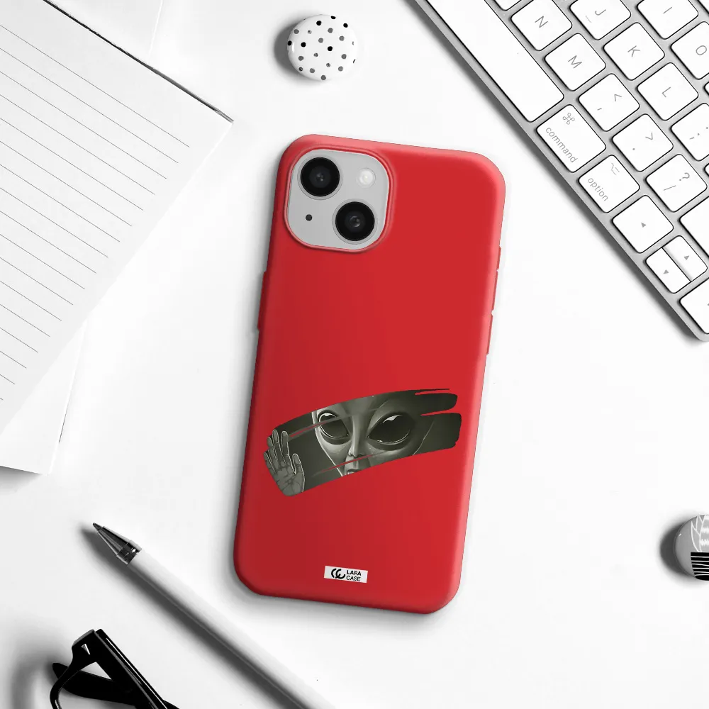 Alien Apple Iphone 15 Silicone Imperial Red Case