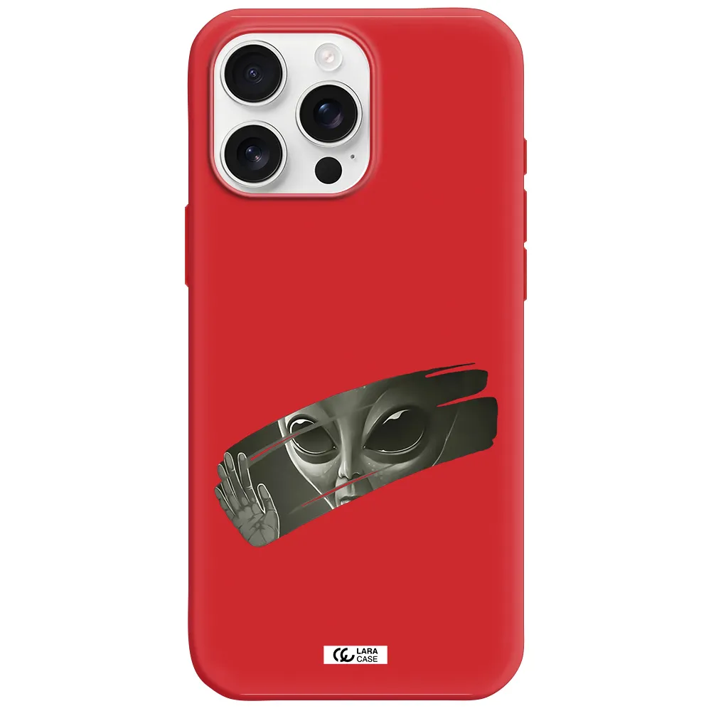 Alien Apple Iphone 16 Pro Max Silicone Imperial Red Case