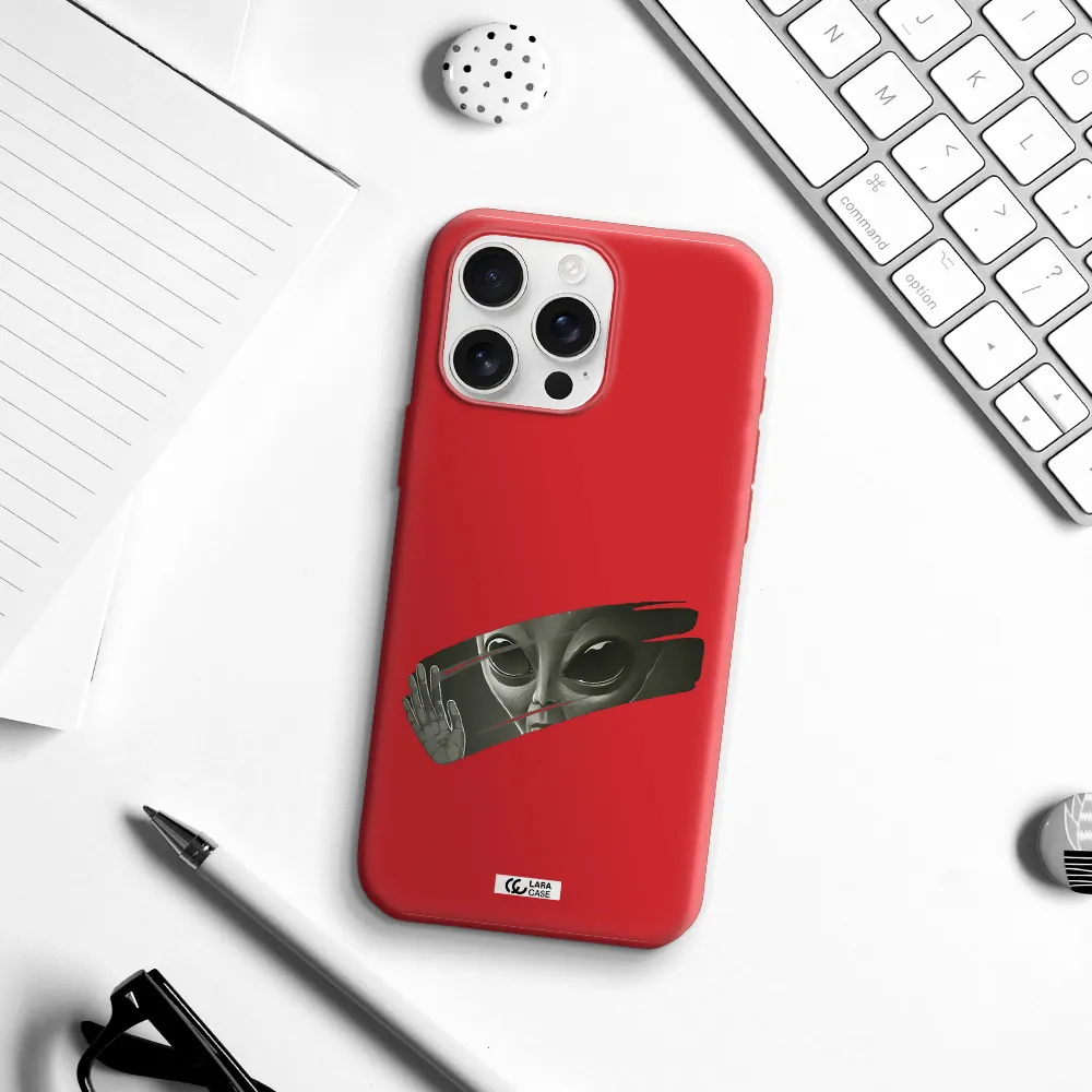 Alien Apple Iphone 16 Pro Max Silicone Imperial Red Case