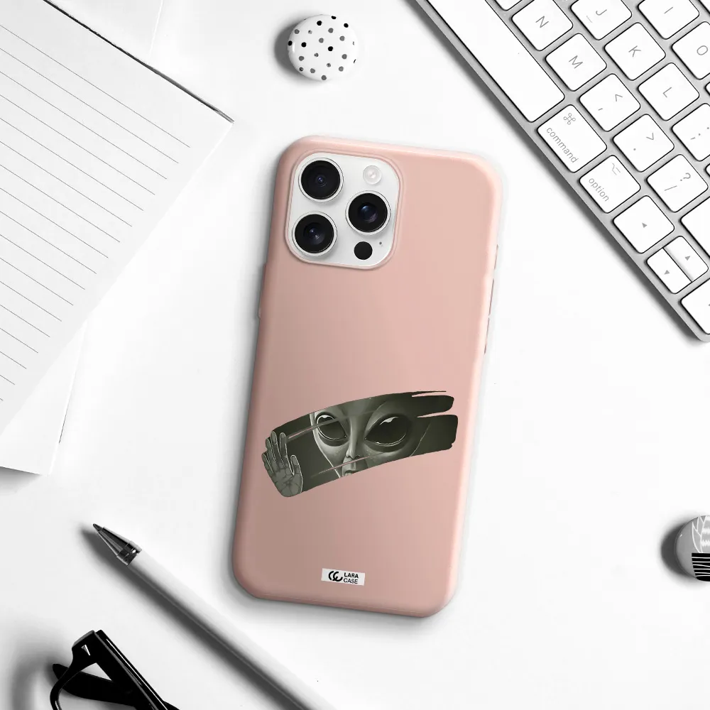 Alien Apple Iphone 16 Pro Max Silicone Pastel Pink Case