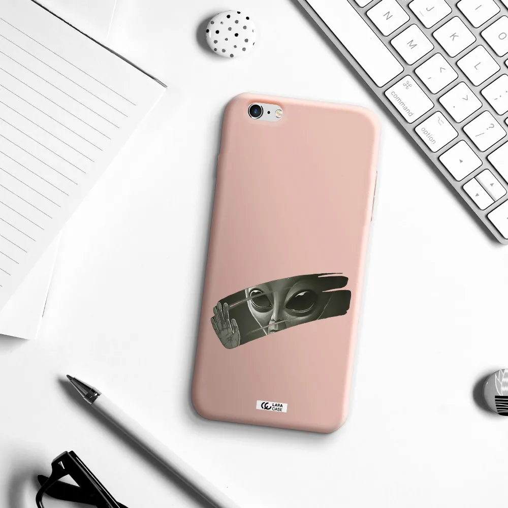 Alien Apple iPhone 6 plus Silicone pastel pink Case