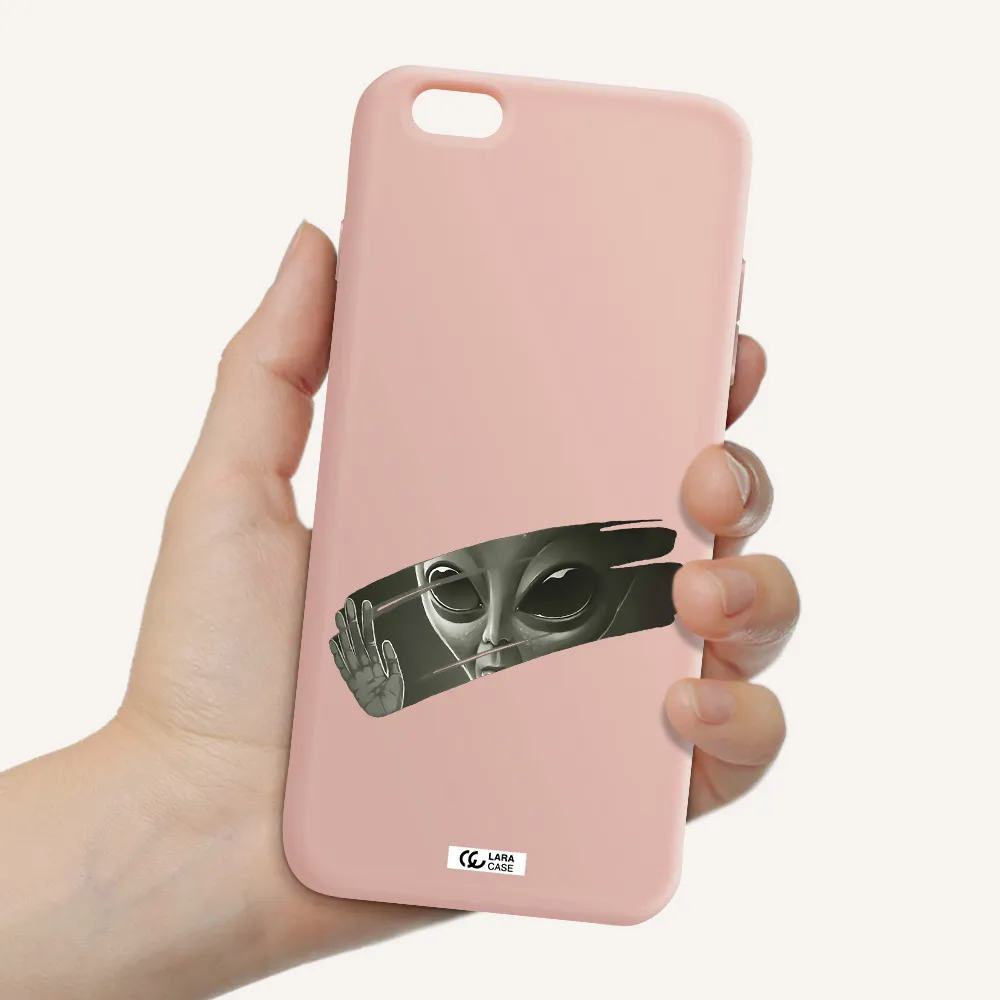 Alien Apple iPhone 6 s plus Silicone pastel pink Case