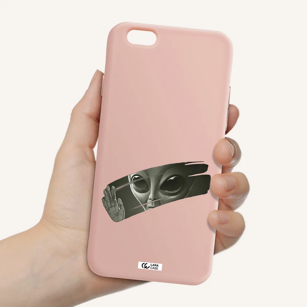 Alien Apple iPhone 6 Silicone pastel pink Case