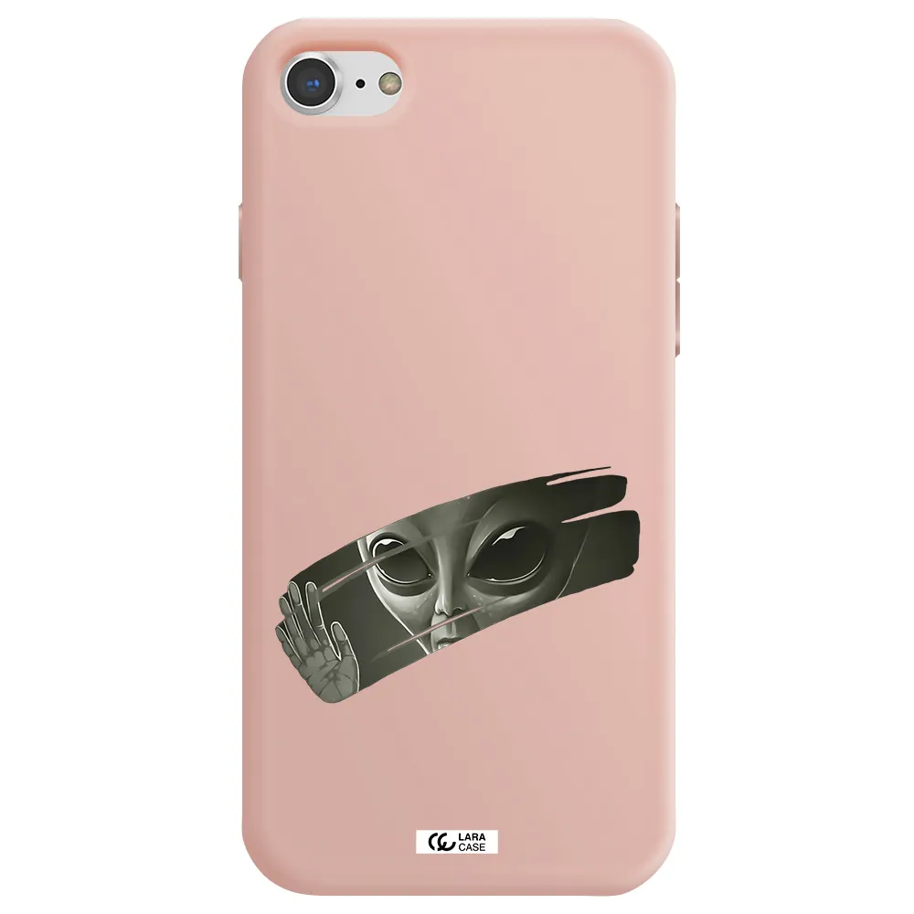 Alien Apple iPhone 7 Silicone pastel pink Case