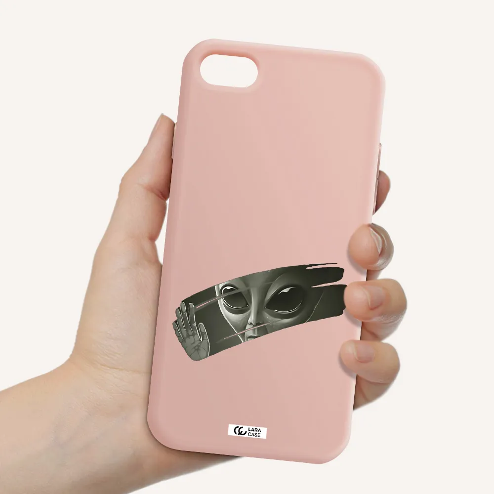 Alien Apple iPhone 7 Silicone pastel pink Case