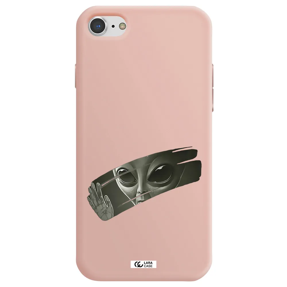 Alien Apple iPhone 8 Silicone pastel pink Case