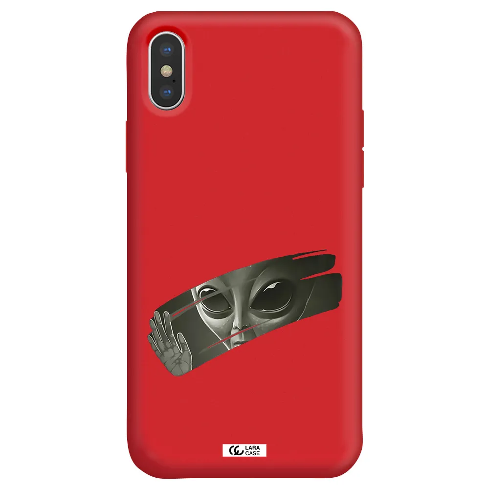 Alien Apple iPhone X Silicone Imperial Red Case
