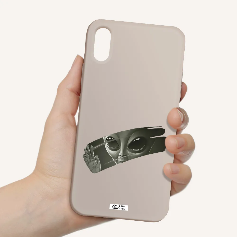 Alien Apple iPhone X Silicone Stone Case