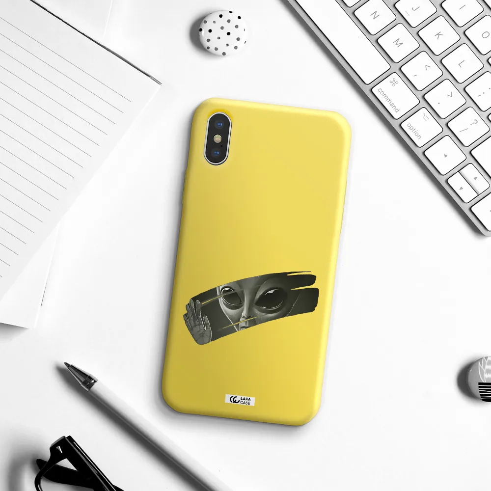 Alien Apple iPhone XS Silicone canary yellow Case