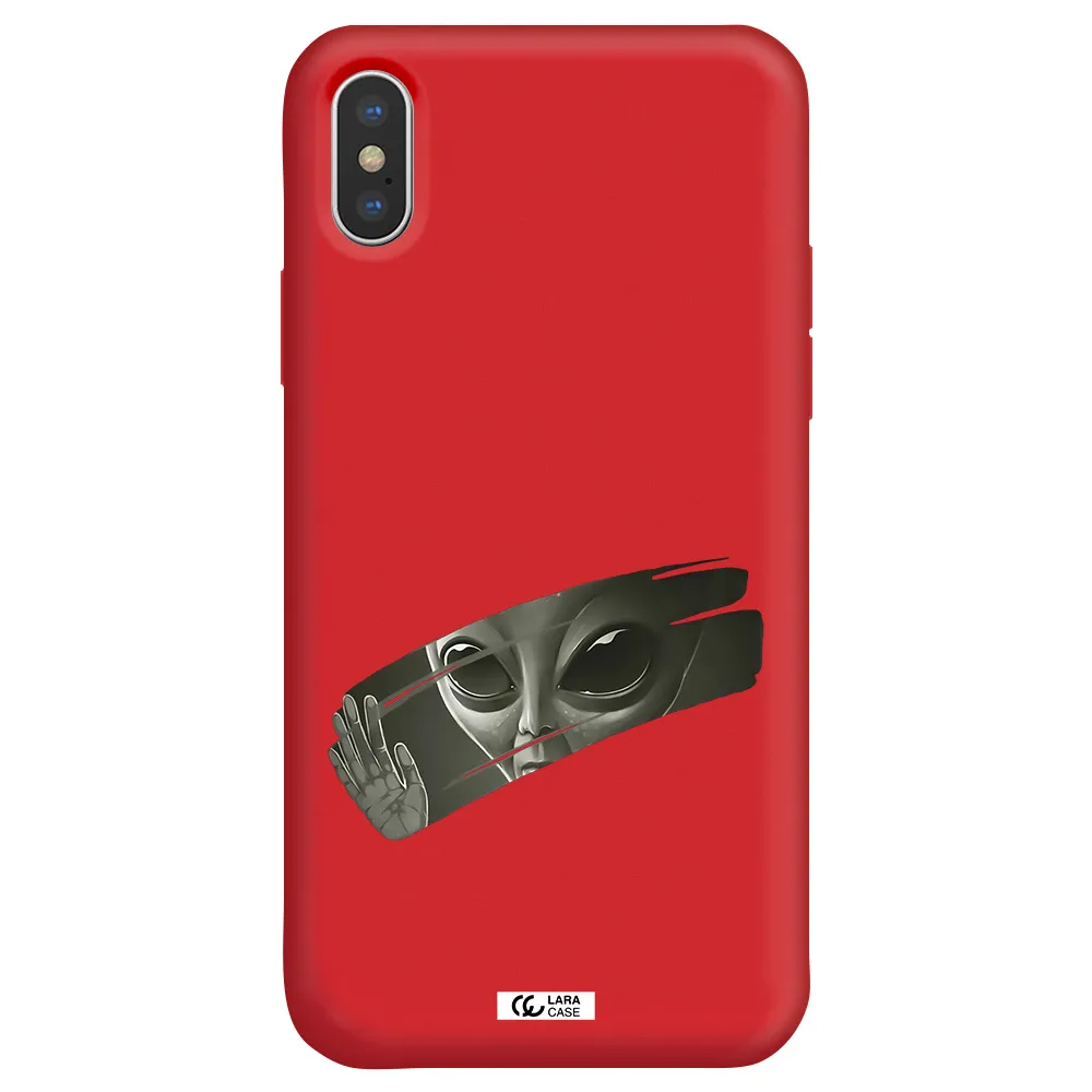 Alien Apple iPhone XS Silicone Imperial Red Case