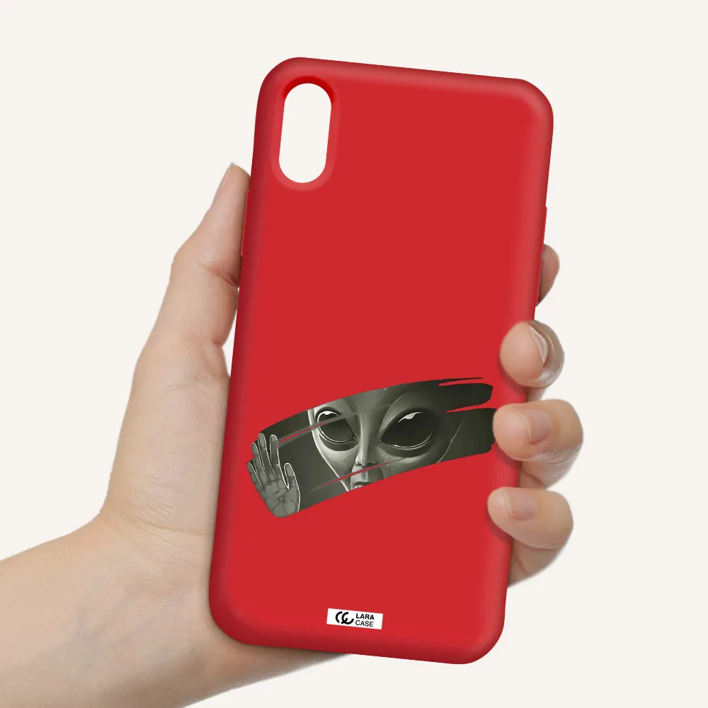 Alien Apple iPhone XS Silicone Imperial Red Case