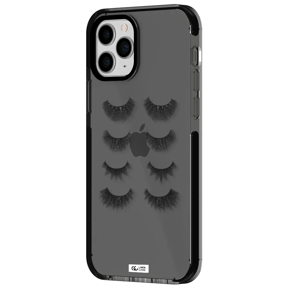 Eyelids Apple iPhone 11 pro max impact Smoke Black Case