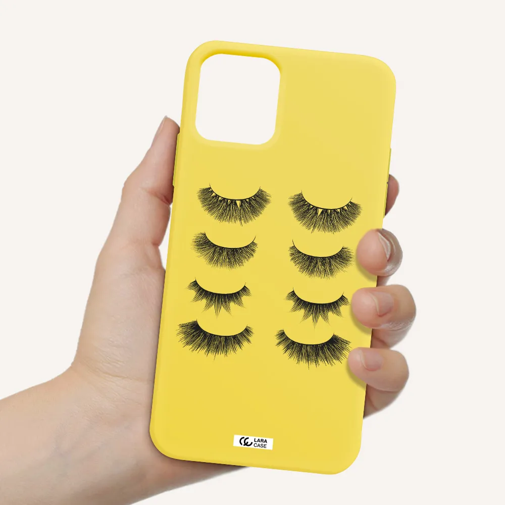Eyelids Apple iPhone 11 pro max Silicone canary yellow Case