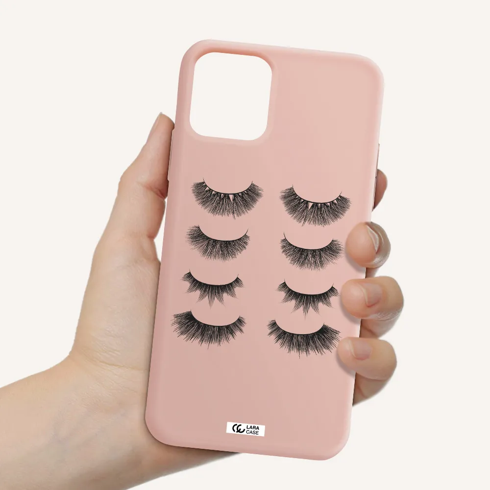Eyelids Apple iPhone 11 pro max Silicone pastel pink Case