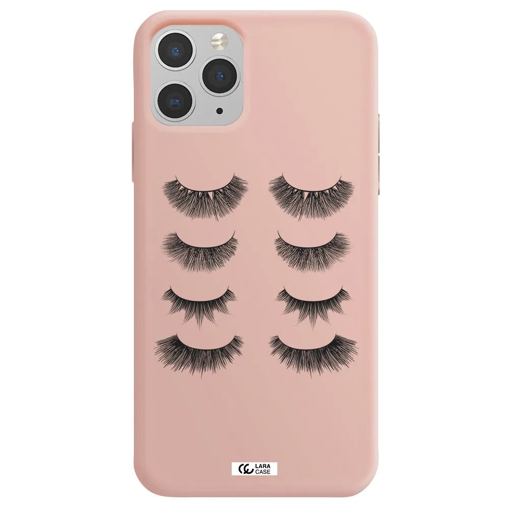 Eyelids Apple iPhone 11 pro Silicone pastel pink Case