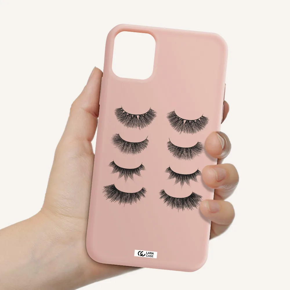Eyelids Apple iPhone 11 Silicone pastel pink Case
