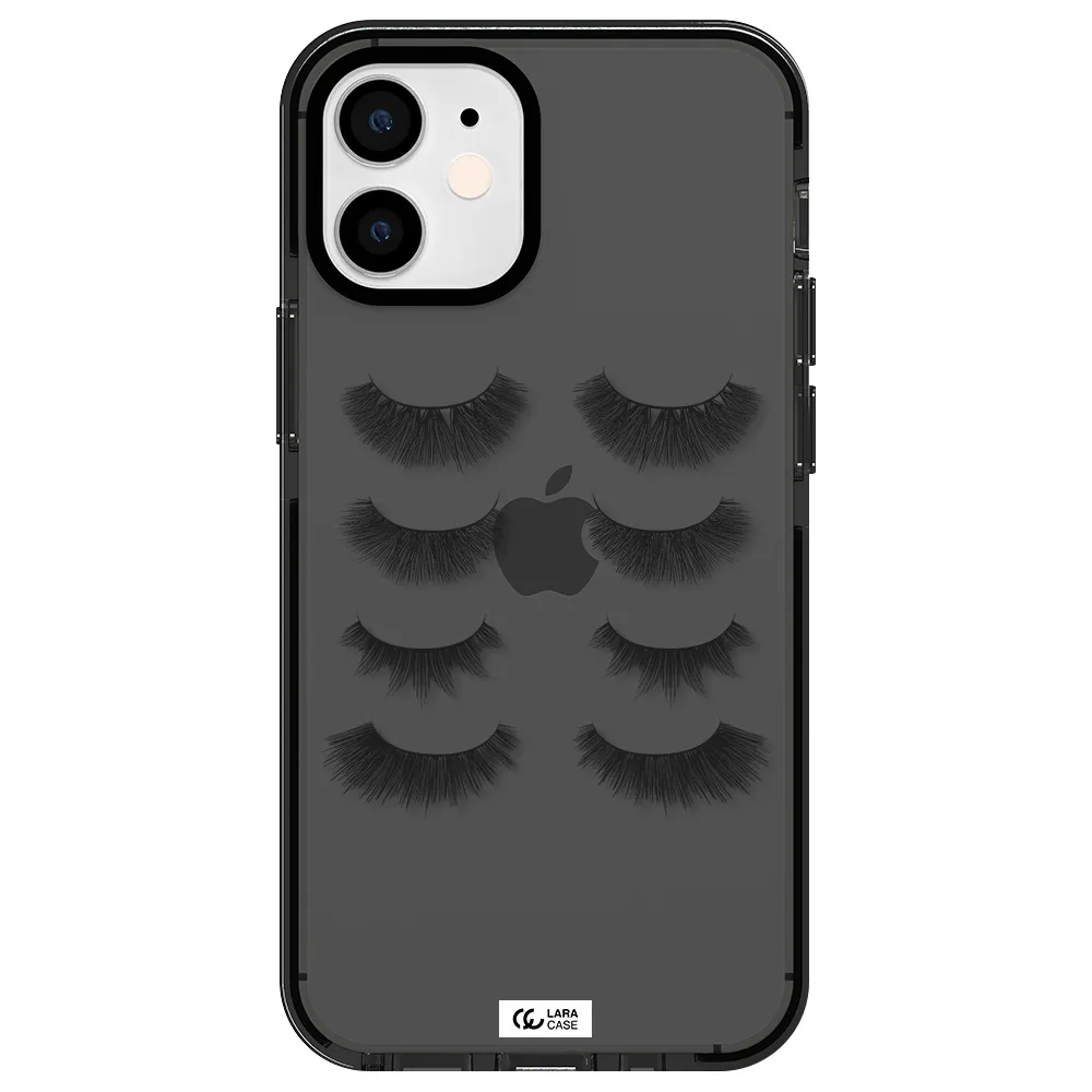 Eyelids Apple iPhone 12 mini impact Smoke Black Case