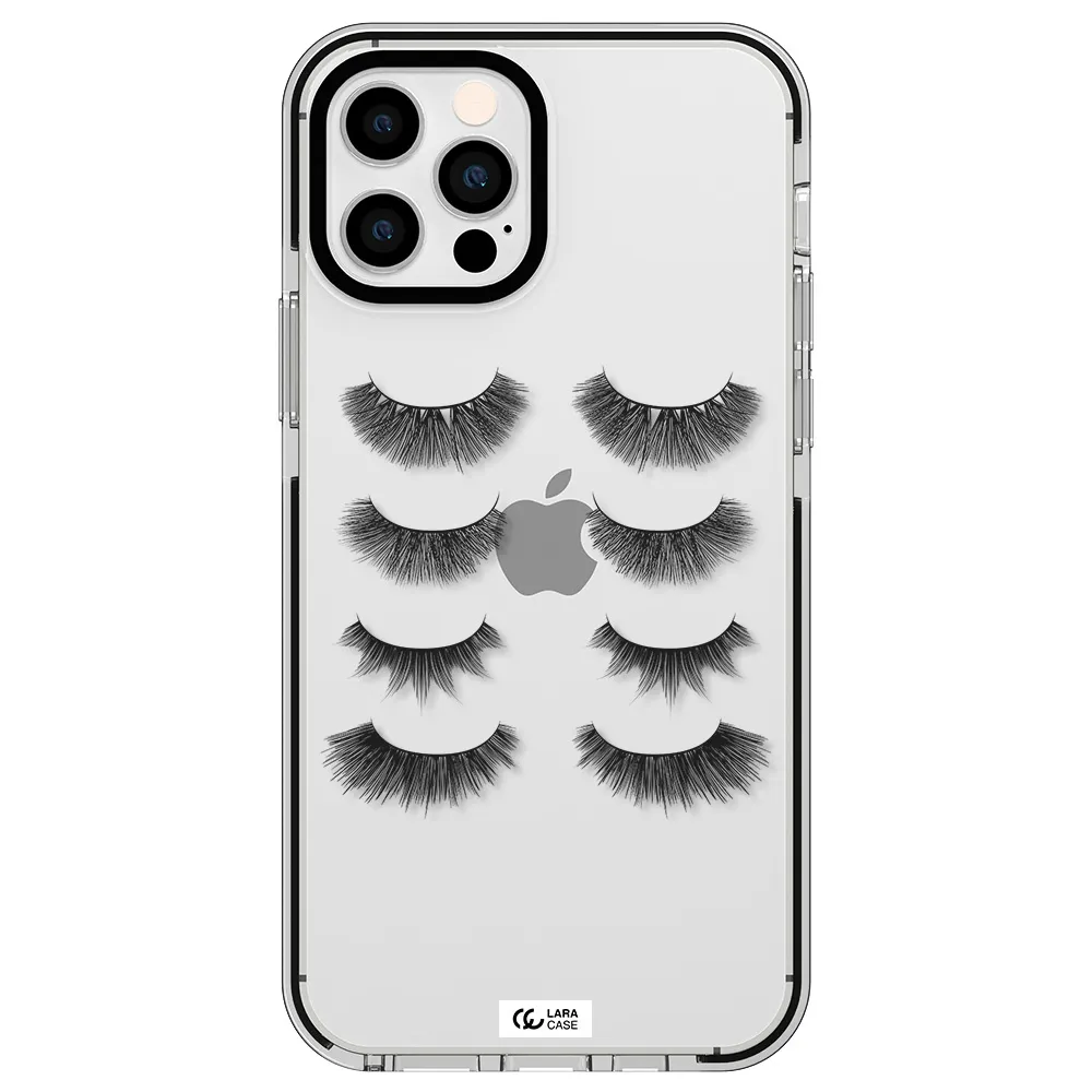 Eyelids Apple iPhone 12 pro impact black border Case