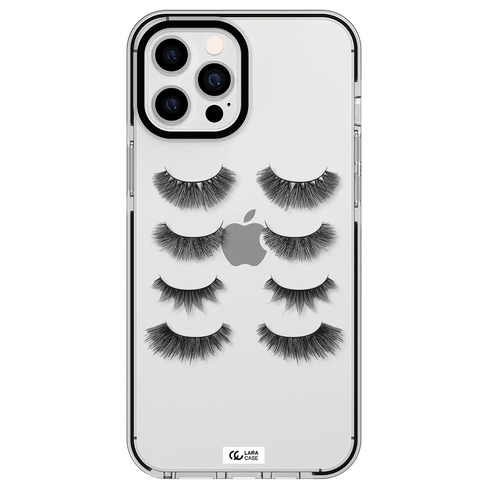 Eyelids Apple iPhone 12 pro max impact black border Case