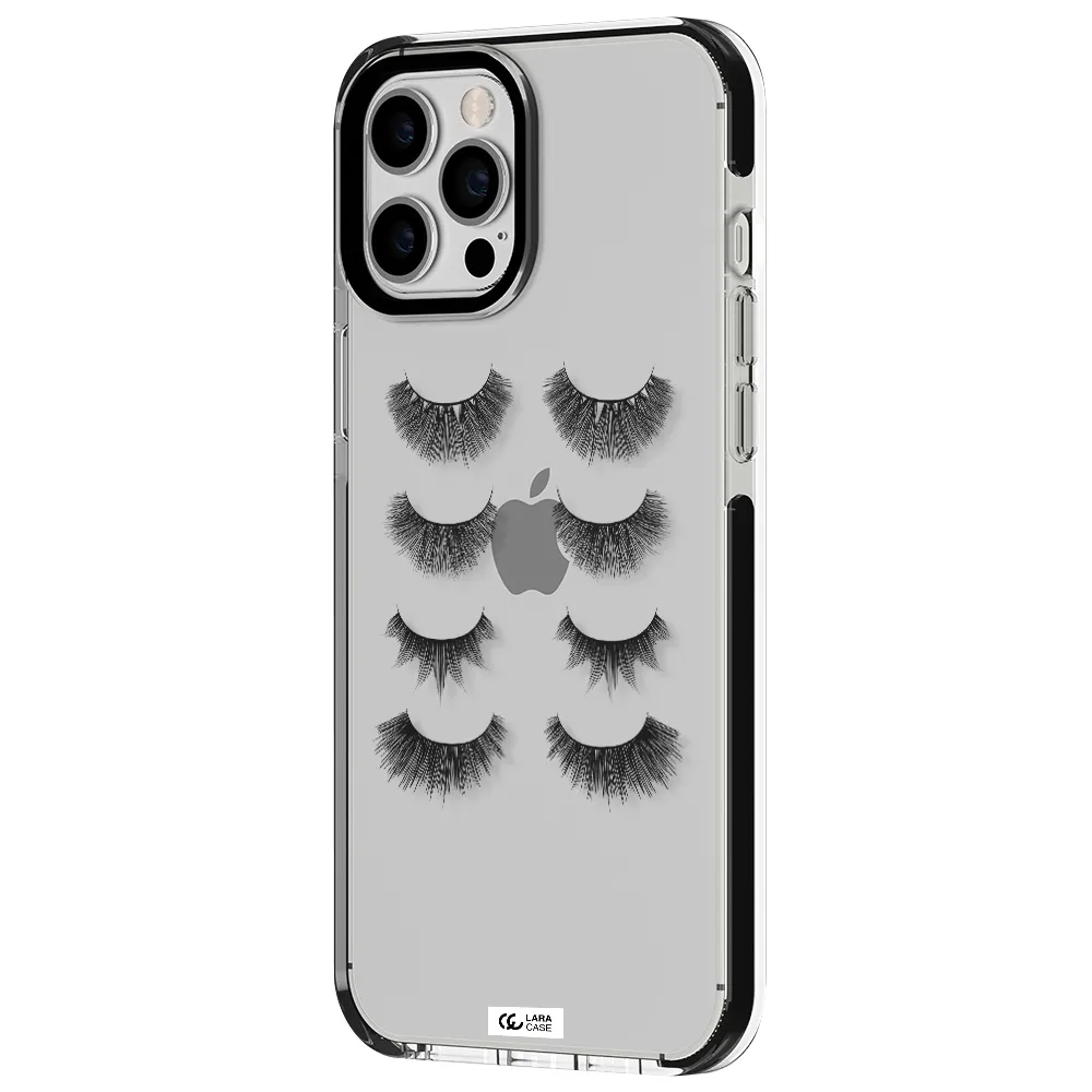 Eyelids Apple iPhone 12 pro max impact black border Case