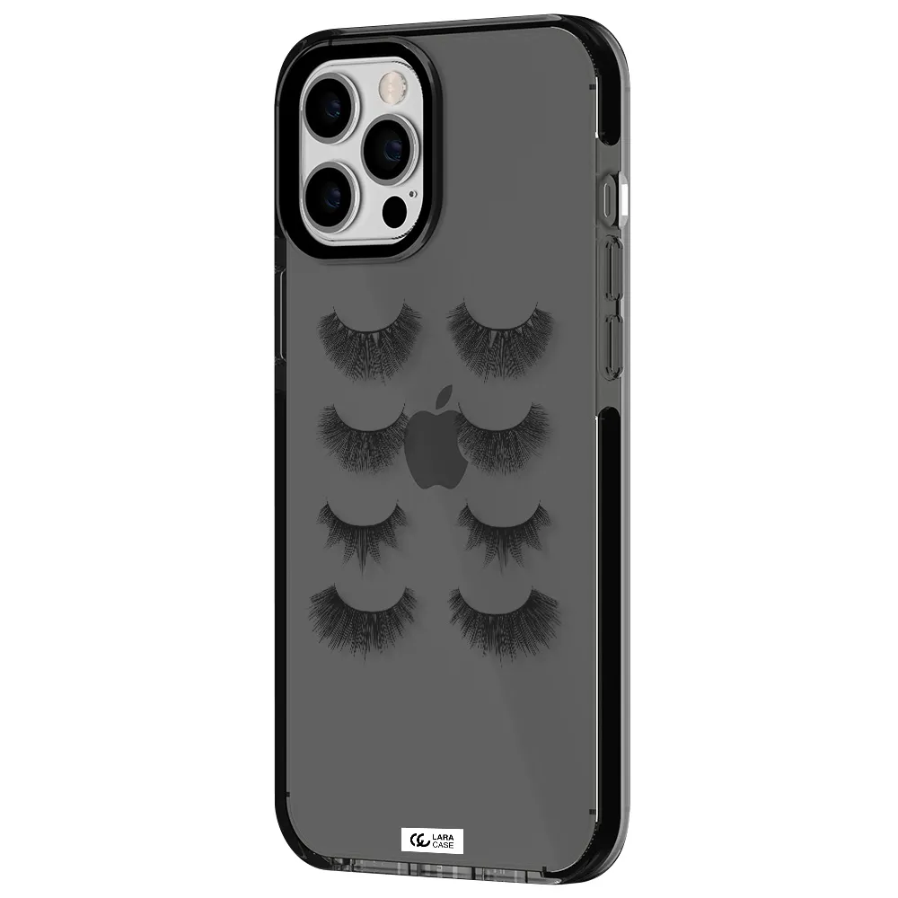 Eyelids Apple iPhone 12 pro max impact Smoke Black Case