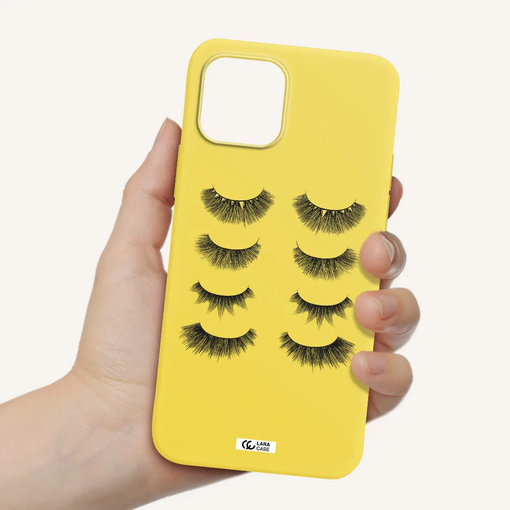 Eyelids Apple iPhone 12 Silicone canary yellow Case