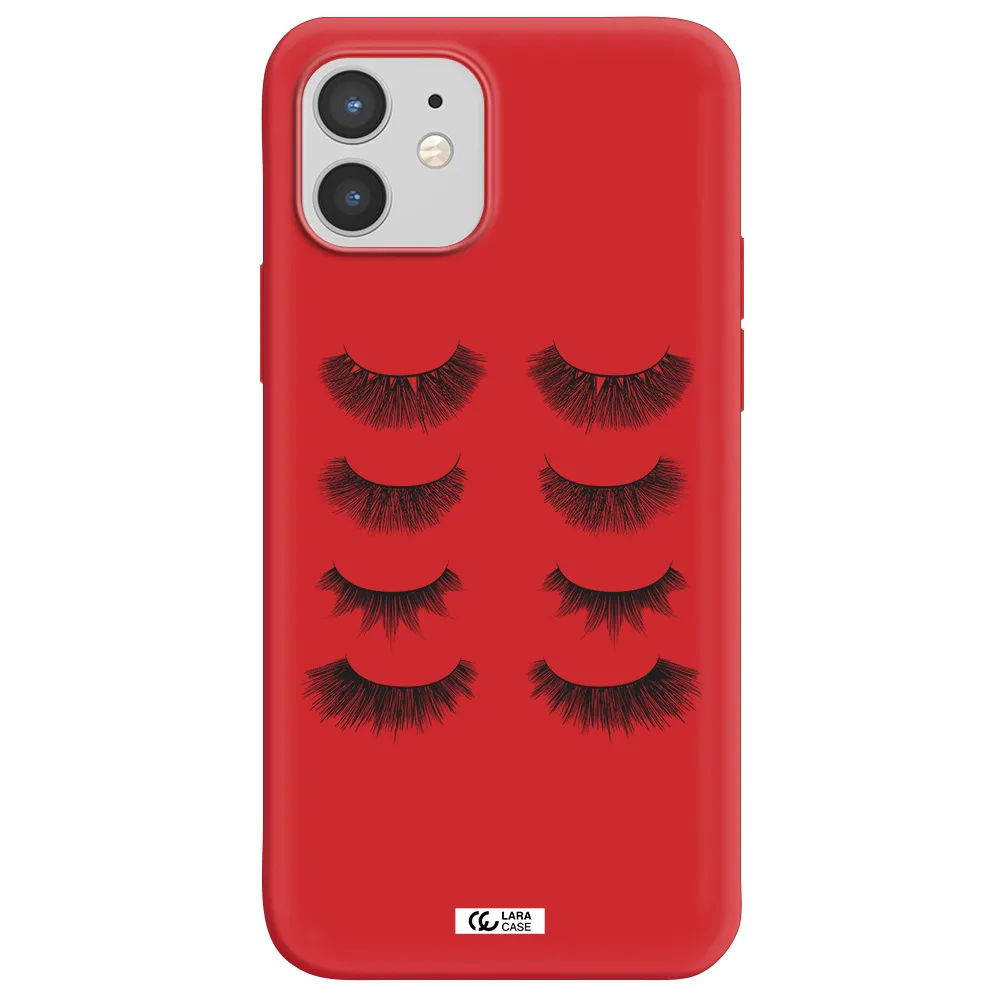 Eyelids Apple iPhone 12 Silicone Imperial Red Case
