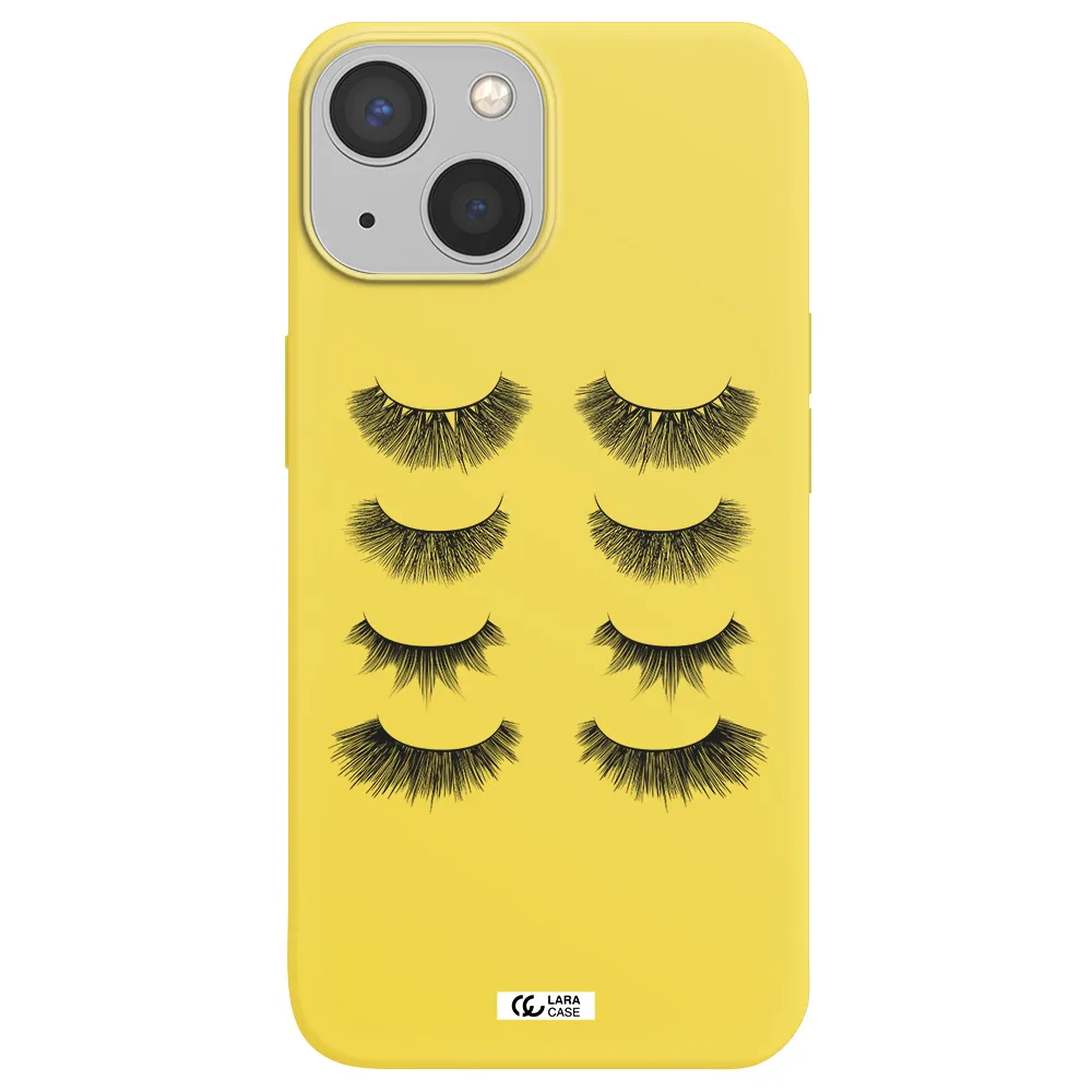 Eyelids Apple iPhone 13 mini Silicone canary yellow Case