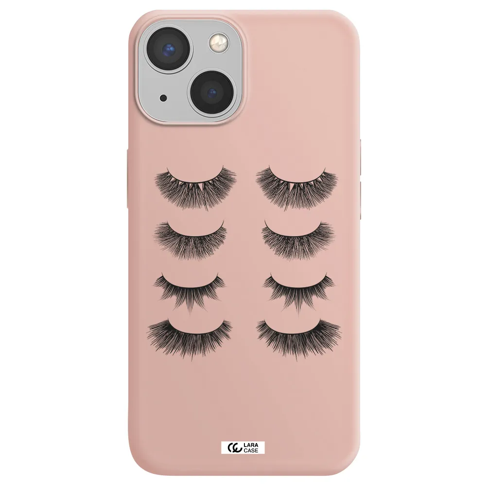 Eyelids Apple iPhone 13 mini Silicone pastel pink Case