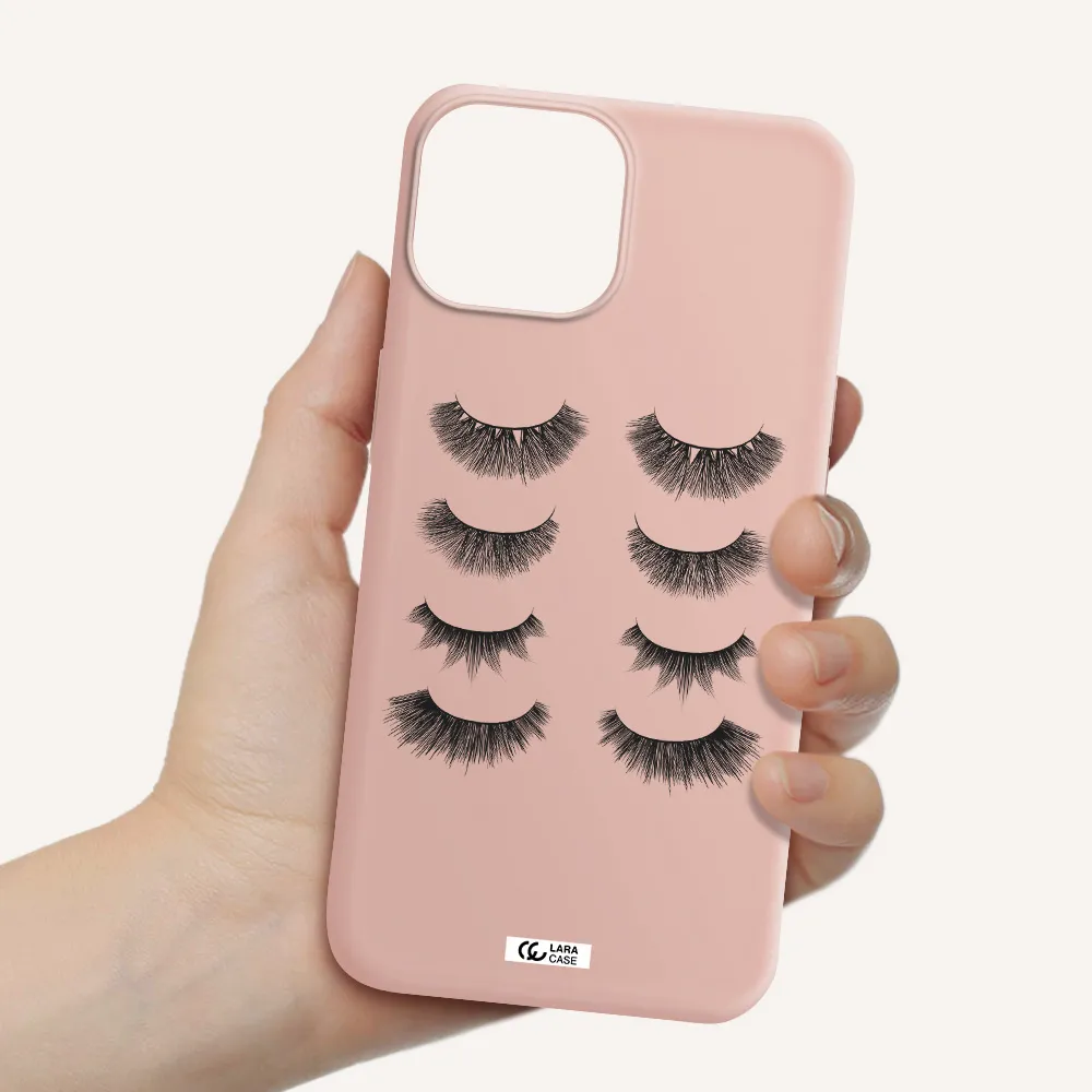 Eyelids Apple iPhone 13 mini Silicone pastel pink Case