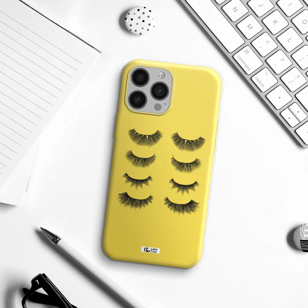 Eyelids Apple iPhone 13 Pro Silicone canary yellow Case