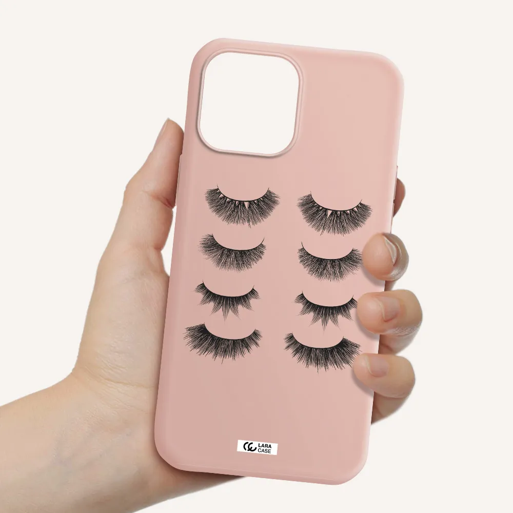 Eyelids Apple iPhone 13 Pro Silicone pastel pink Case