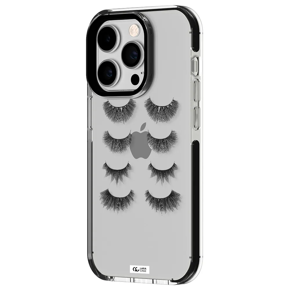 Eyelids Apple iPhone 14 pro impact black border Case