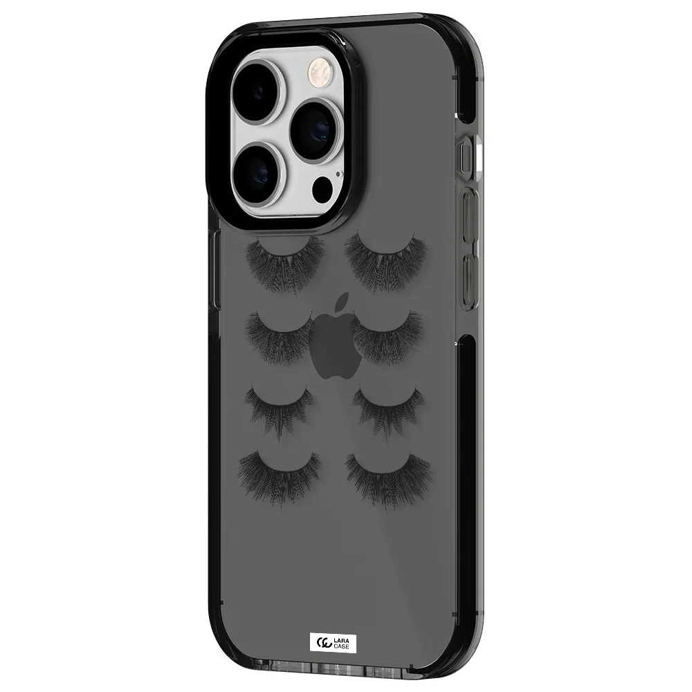Eyelids Apple iPhone 14 pro impact Smoke Black Case