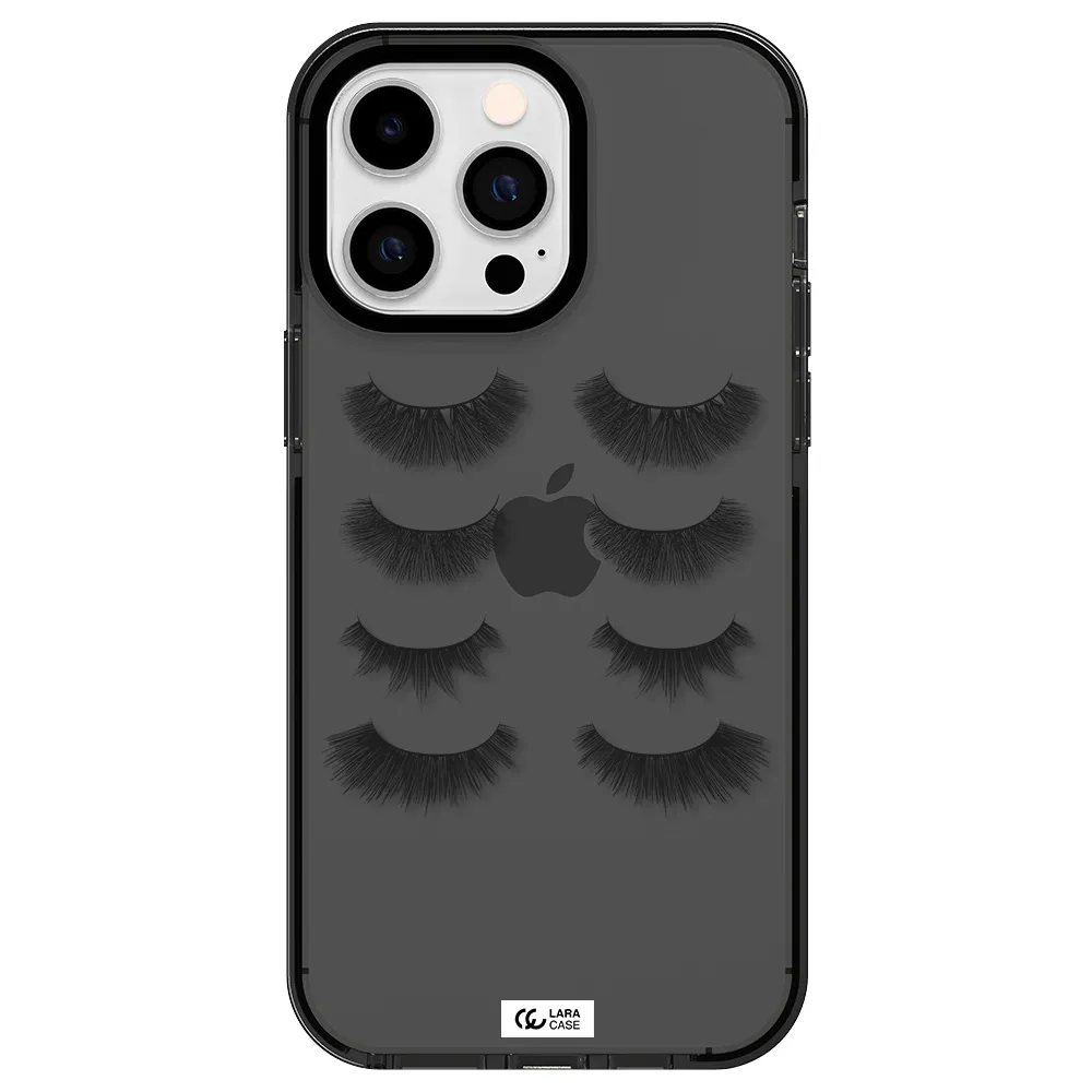Eyelids Apple iPhone 14 pro max impact Smoke Black Case